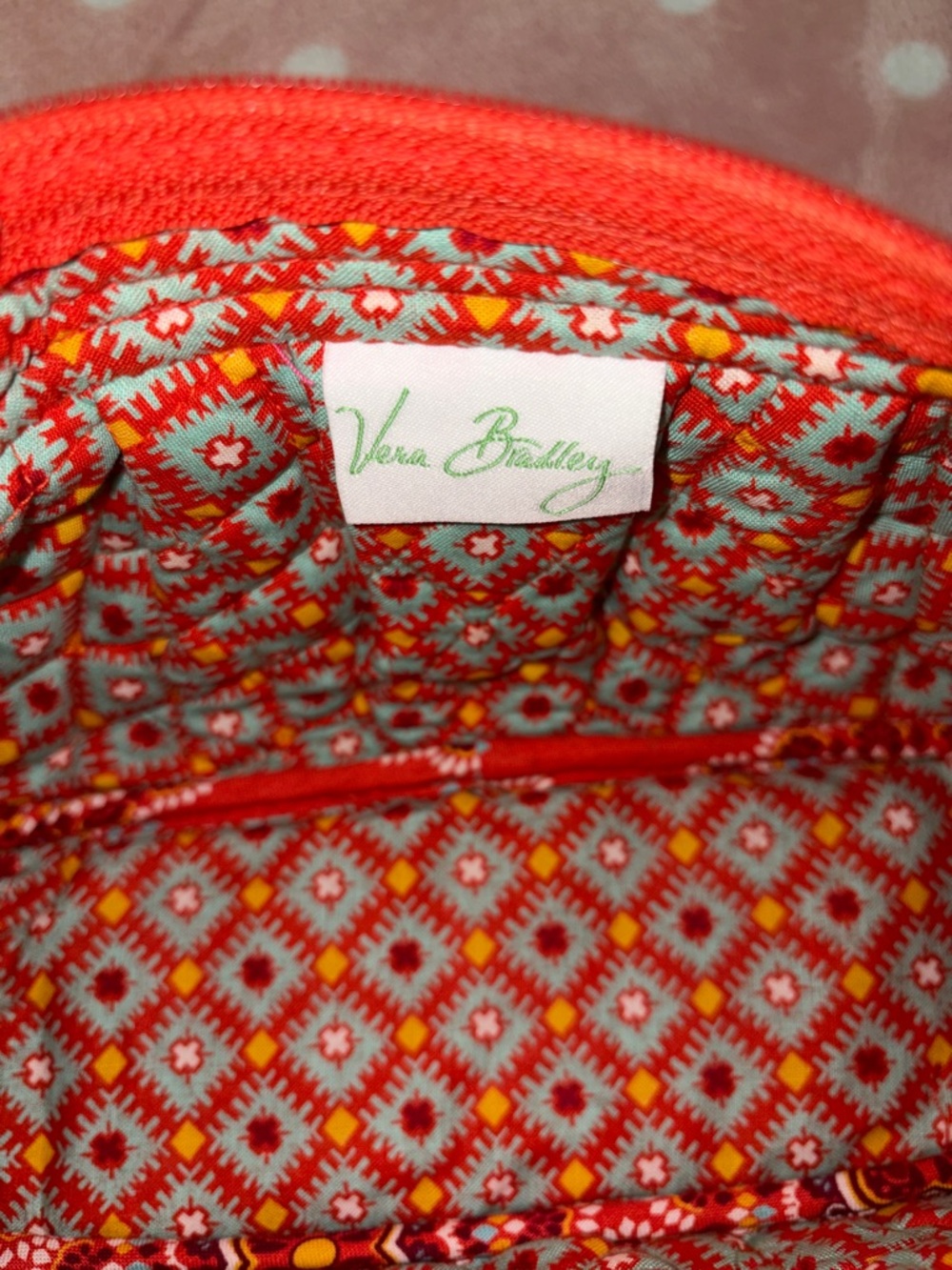 Vera Bradley Orange and Blue Quilted Floral Adjustable Crossbody Purse NWOT - Picture 8 of 9